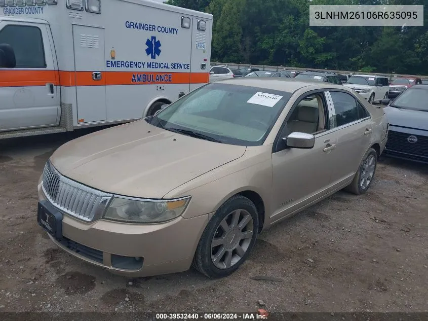 2006 Lincoln Zephyr VIN: 3LNHM26106R635095 Lot: 39532440