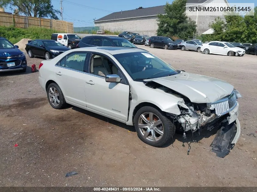 2006 Lincoln Zephyr VIN: 3LNHM26106R615445 Lot: 40249431