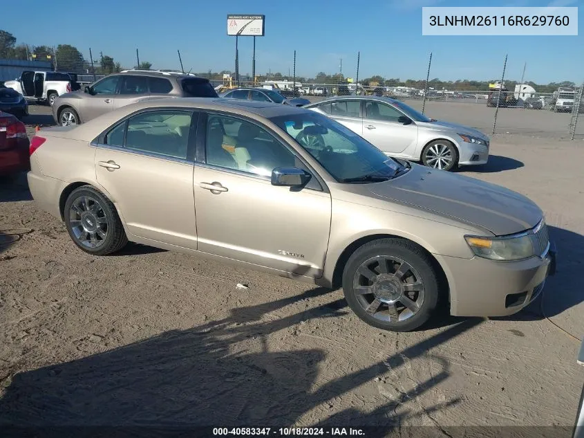 2006 Lincoln Zephyr VIN: 3LNHM26116R629760 Lot: 40583347