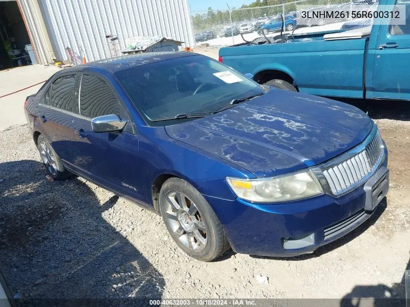 2006 Lincoln Zephyr VIN: 3LNHM26156R600312 Lot: 40632003