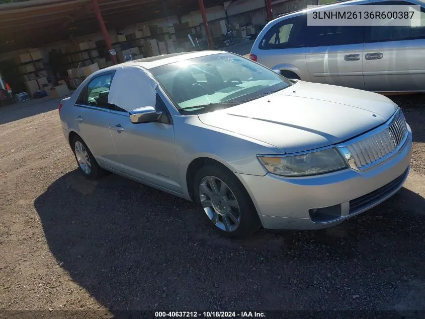 2006 Lincoln Zephyr VIN: 3LNHM26136R600387 Lot: 40637212