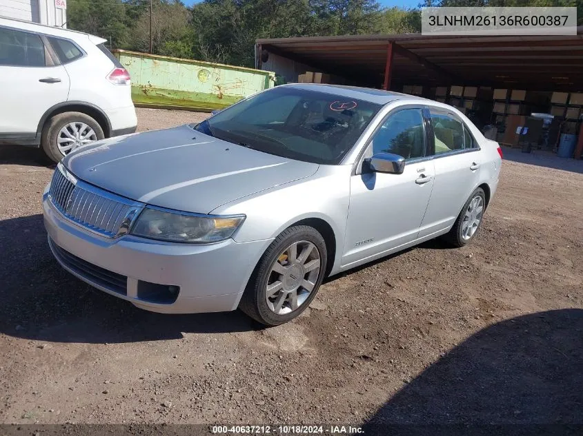 2006 Lincoln Zephyr VIN: 3LNHM26136R600387 Lot: 40637212