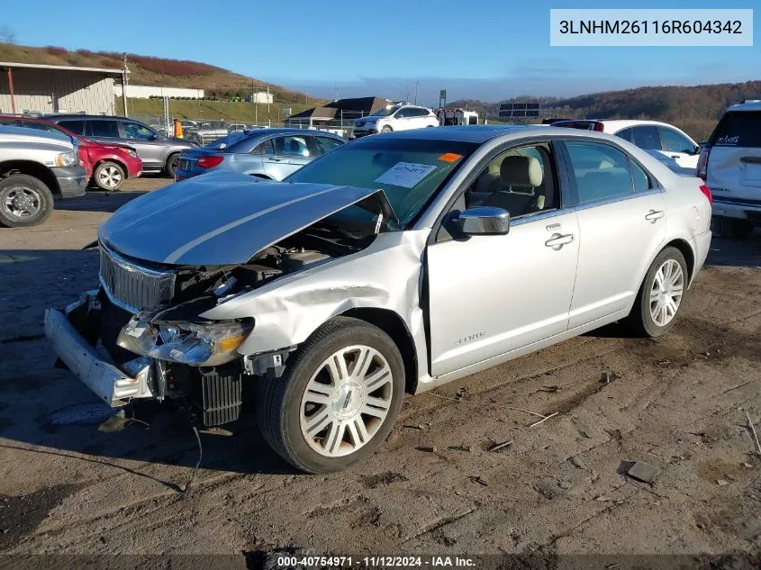 2006 Lincoln Zephyr VIN: 3LNHM26116R604342 Lot: 40754971