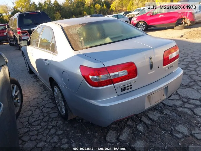 2006 Lincoln Zephyr VIN: 3LNHM26166R664973 Lot: 40793612