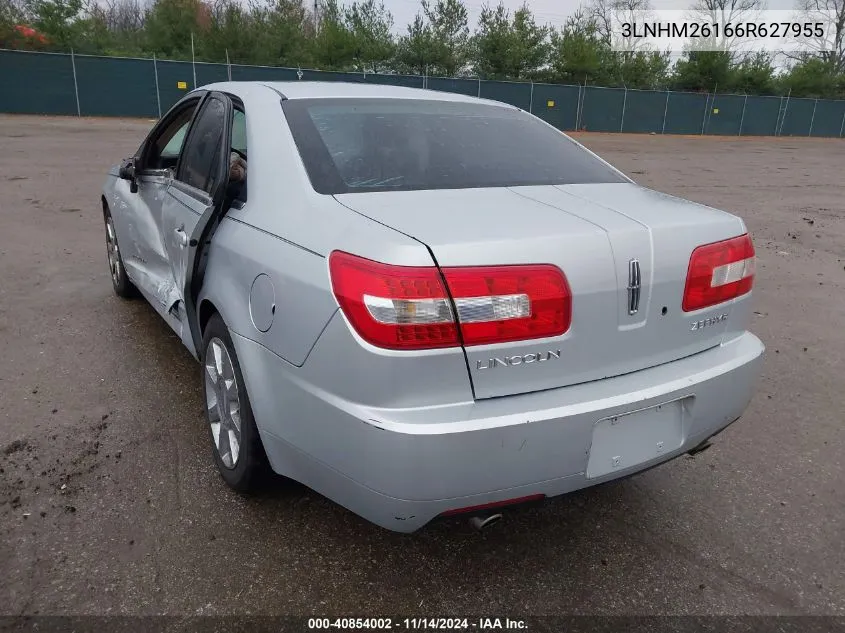 2006 Lincoln Zephyr VIN: 3LNHM26166R627955 Lot: 40854002