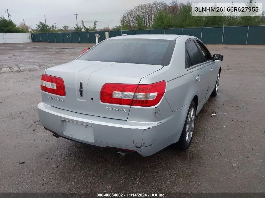 2006 Lincoln Zephyr VIN: 3LNHM26166R627955 Lot: 40854002