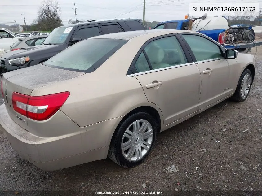 2006 Lincoln Zephyr VIN: 3LNHM26136R617173 Lot: 40862953