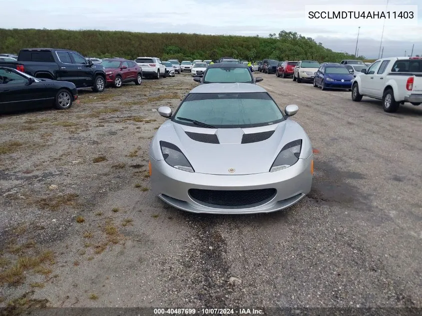 2010 Lotus Evora VIN: SCCLMDTU4AHA11403 Lot: 40487699