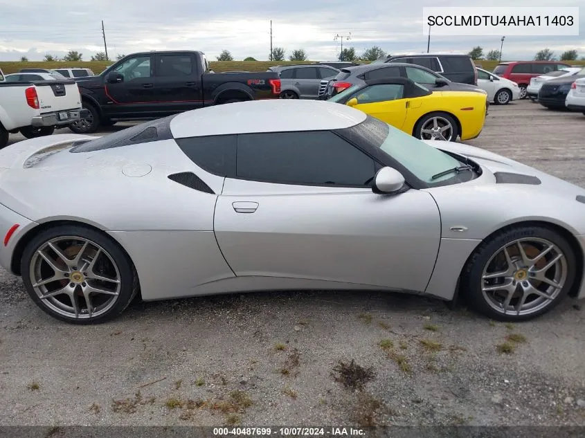 2010 Lotus Evora VIN: SCCLMDTU4AHA11403 Lot: 40487699