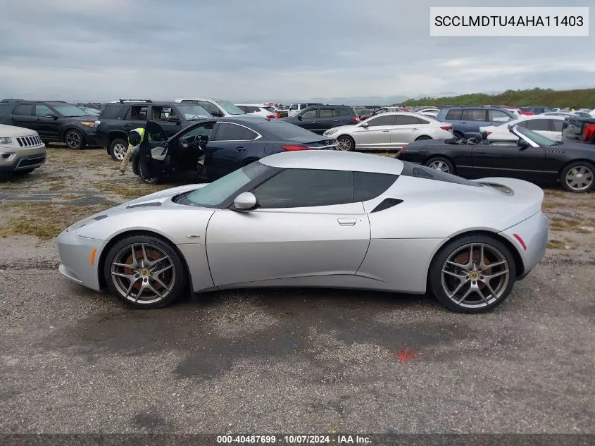 2010 Lotus Evora VIN: SCCLMDTU4AHA11403 Lot: 40487699