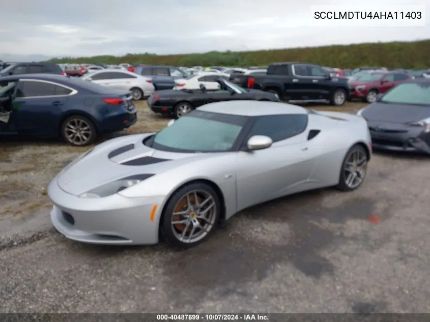 2010 Lotus Evora VIN: SCCLMDTU4AHA11403 Lot: 40487699