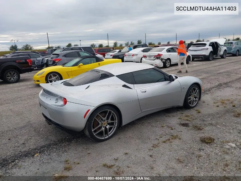 2010 Lotus Evora VIN: SCCLMDTU4AHA11403 Lot: 40487699