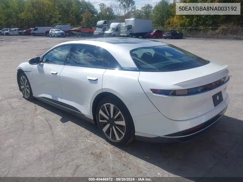 2022 Lucid Air Grand Touring VIN: 50EA1GBA8NA003192 Lot: 40446972