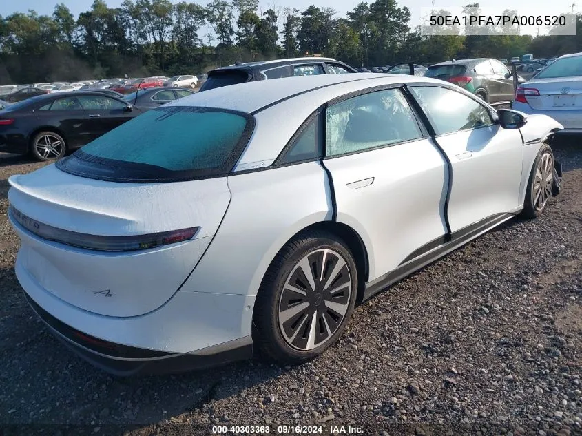 2023 Lucid Air Pure VIN: 50EA1PFA7PA006520 Lot: 40303363