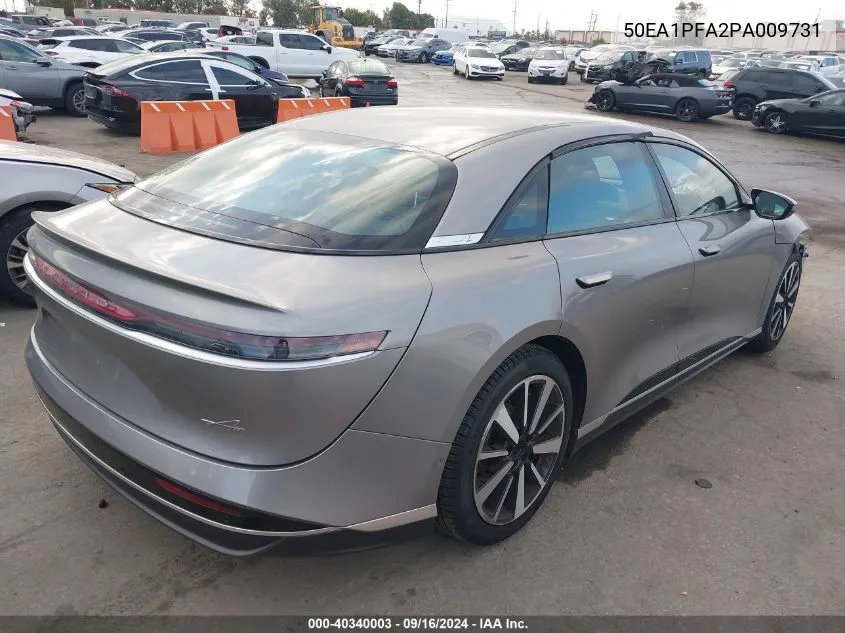 2023 Lucid Air Pure VIN: 50EA1PFA2PA009731 Lot: 40340003