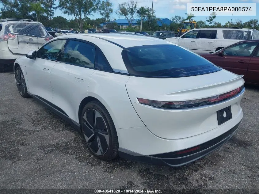 2023 Lucid Air Pure VIN: 50EA1PFA8PA006574 Lot: 40541820