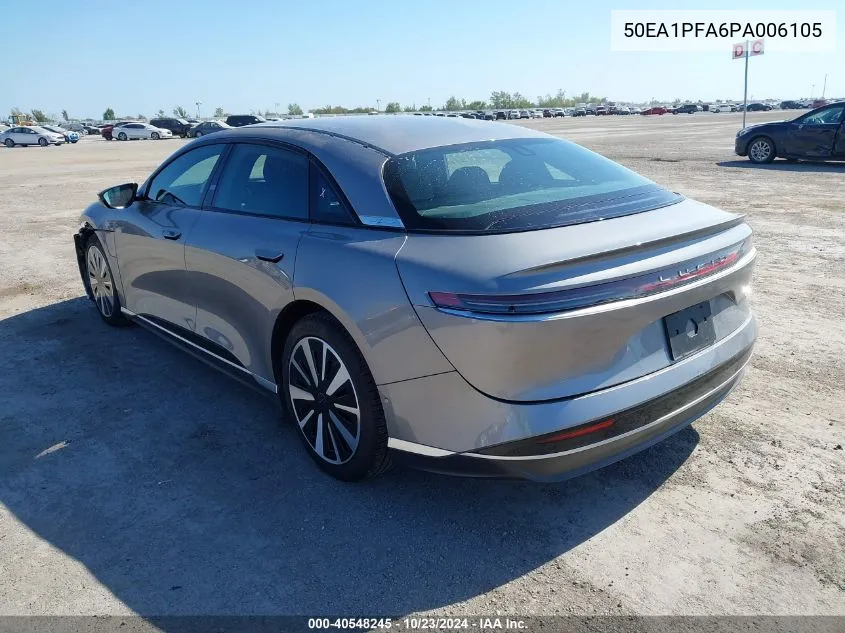 2023 Lucid Air Pure VIN: 50EA1PFA6PA006105 Lot: 40548245