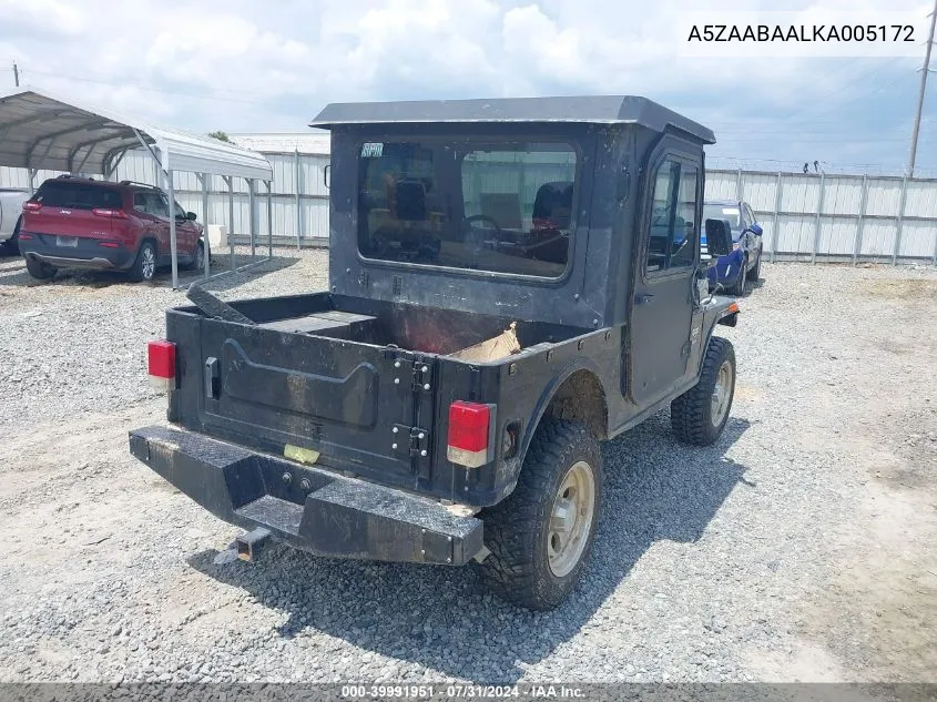 2019 Mahindra Roxor VIN: A5ZAABAALKA005172 Lot: 39991951