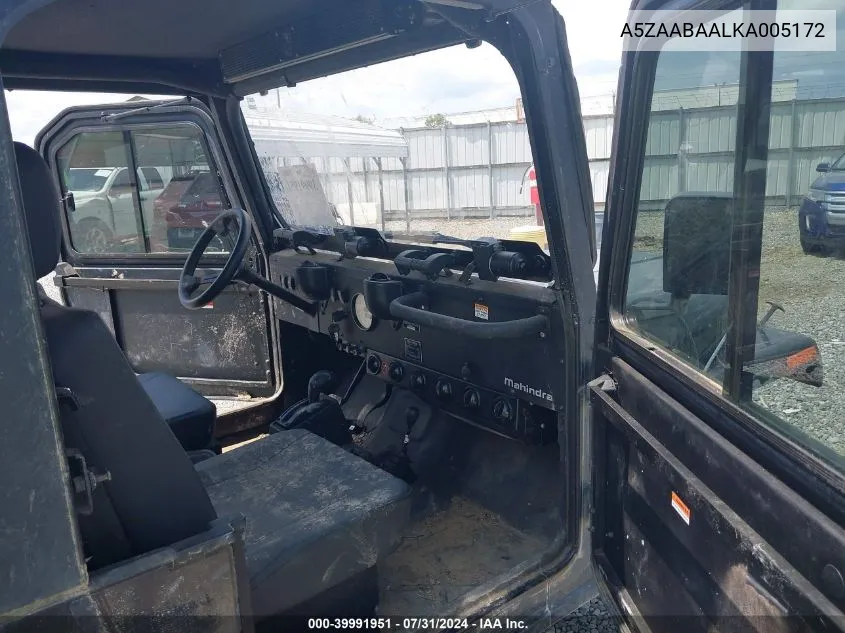 2019 Mahindra Roxor VIN: A5ZAABAALKA005172 Lot: 39991951