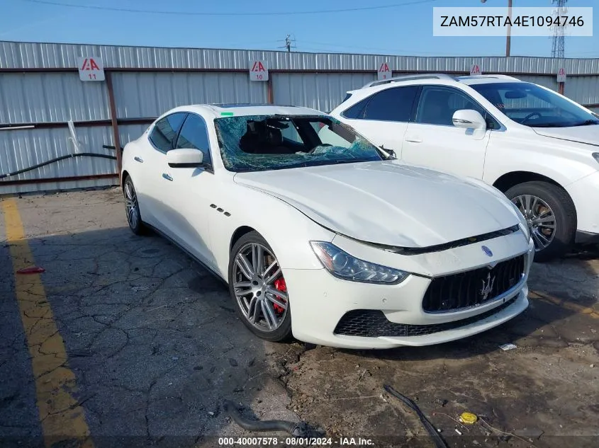 2014 Maserati Ghibli S Q4 VIN: ZAM57RTA4E1094746 Lot: 40007578