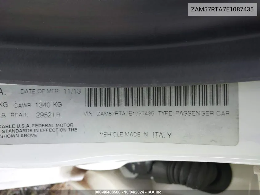 ZAM57RTA7E1087435 2014 Maserati Ghibli S Q4