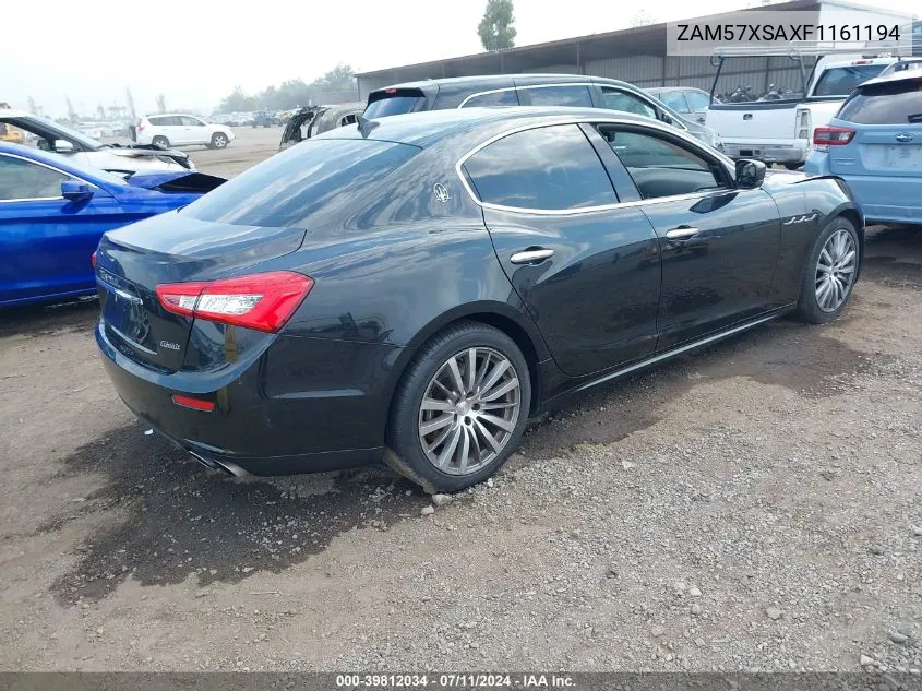 2015 Maserati Ghibli VIN: ZAM57XSAXF1161194 Lot: 39812034