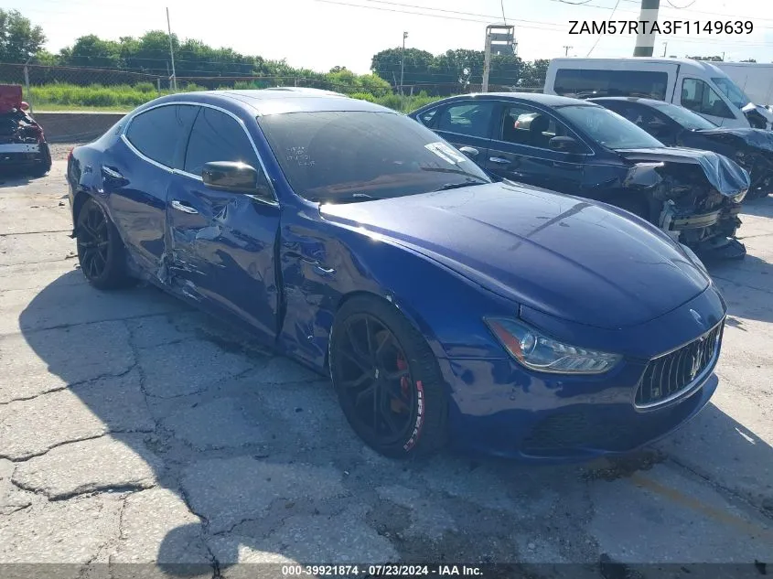 2015 Maserati Ghibli S Q4 VIN: ZAM57RTA3F1149639 Lot: 39921874