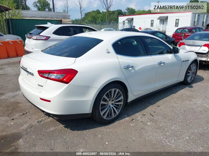 2015 Maserati Ghibli S Q4 VIN: ZAM57RTA9F1150262 Lot: 40023597