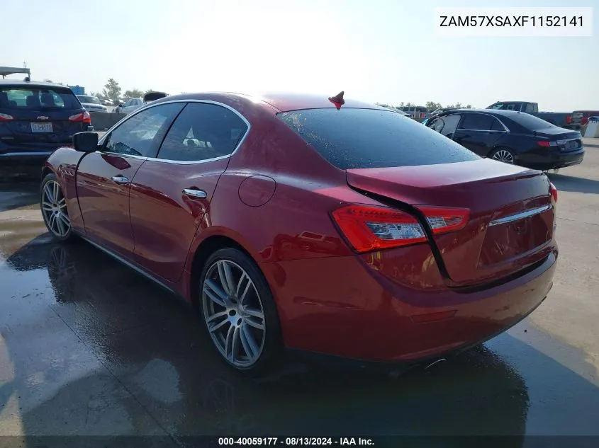 2015 Maserati Ghibli VIN: ZAM57XSAXF1152141 Lot: 40059177