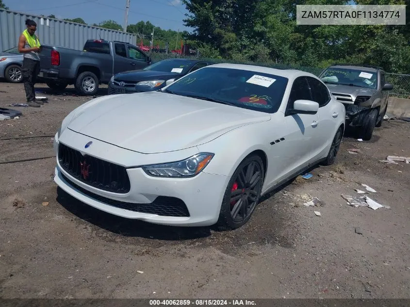 2015 Maserati Ghibli S Q4 VIN: ZAM57RTA0F1134774 Lot: 40062859