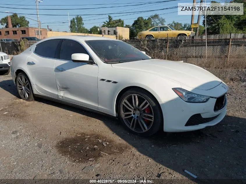 2015 Maserati Ghibli S/Q4 VIN: ZAM57RTA2F1154198 Lot: 40228757