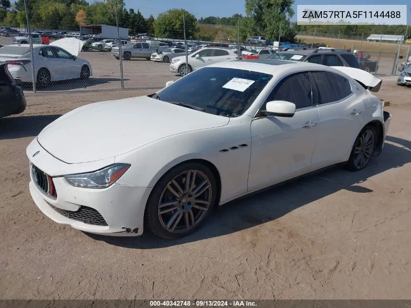 2015 Maserati Ghibli S/Q4 VIN: ZAM57RTA5F1144488 Lot: 40342748