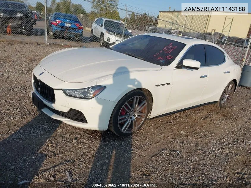 2015 Maserati Ghibli S/Q4 VIN: ZAM57RTAXF1143188 Lot: 40579662