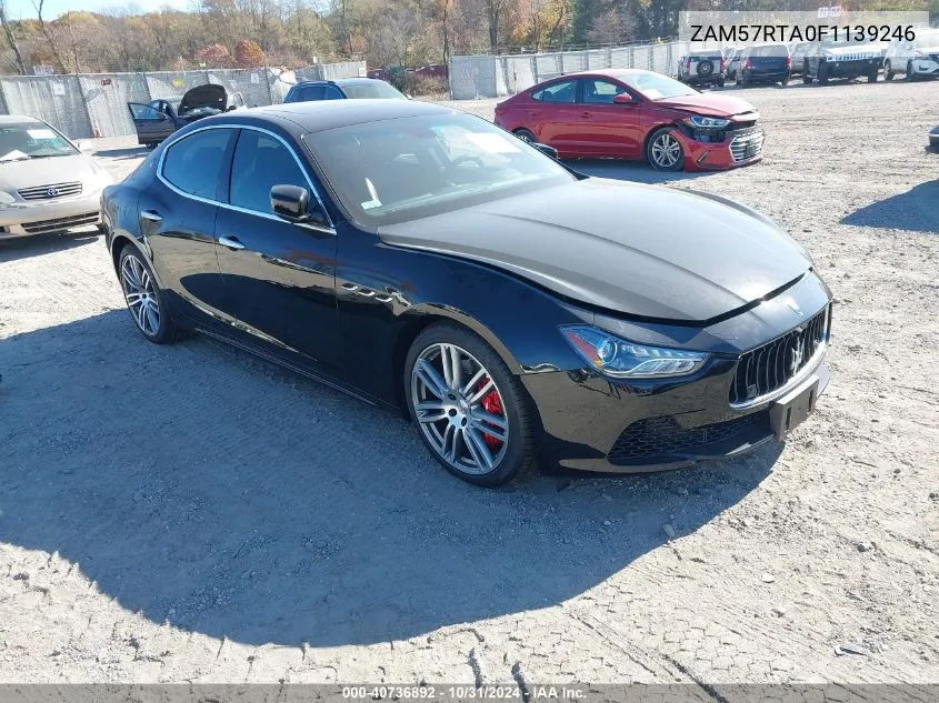 2015 Maserati Ghibli S Q4 VIN: ZAM57RTA0F1139246 Lot: 40736892