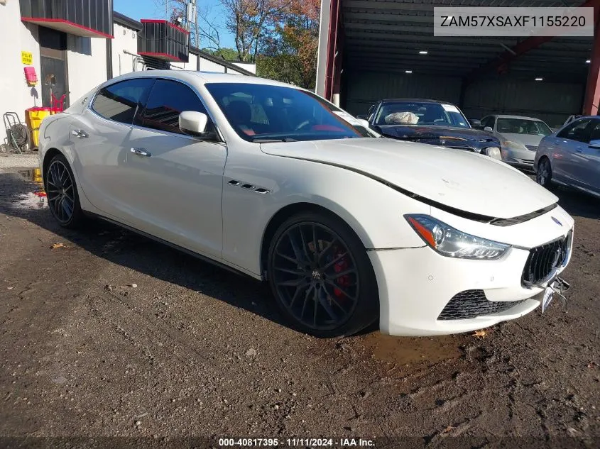 2015 Maserati Ghibli VIN: ZAM57XSAXF1155220 Lot: 40817395