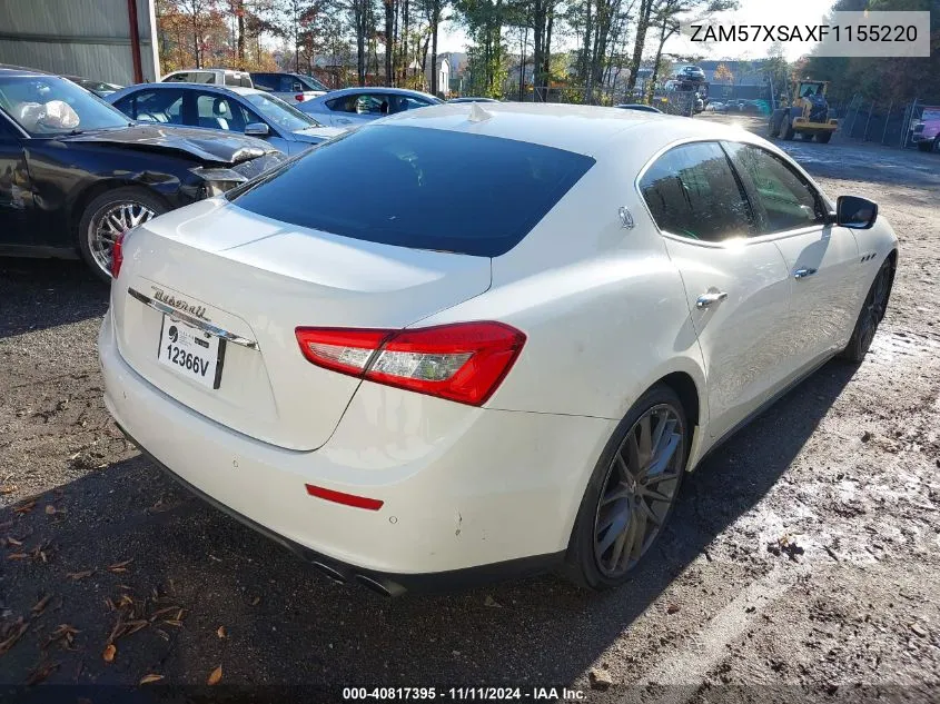 2015 Maserati Ghibli VIN: ZAM57XSAXF1155220 Lot: 40817395