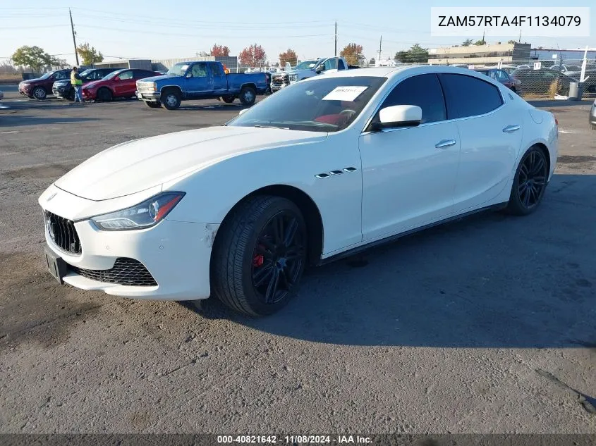 2015 Maserati Ghibli S Q4 VIN: ZAM57RTA4F1134079 Lot: 40821642