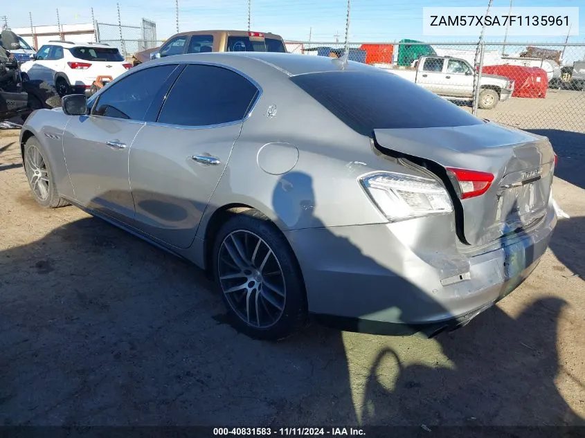 2015 Maserati Ghibli VIN: ZAM57XSA7F1135961 Lot: 40831583