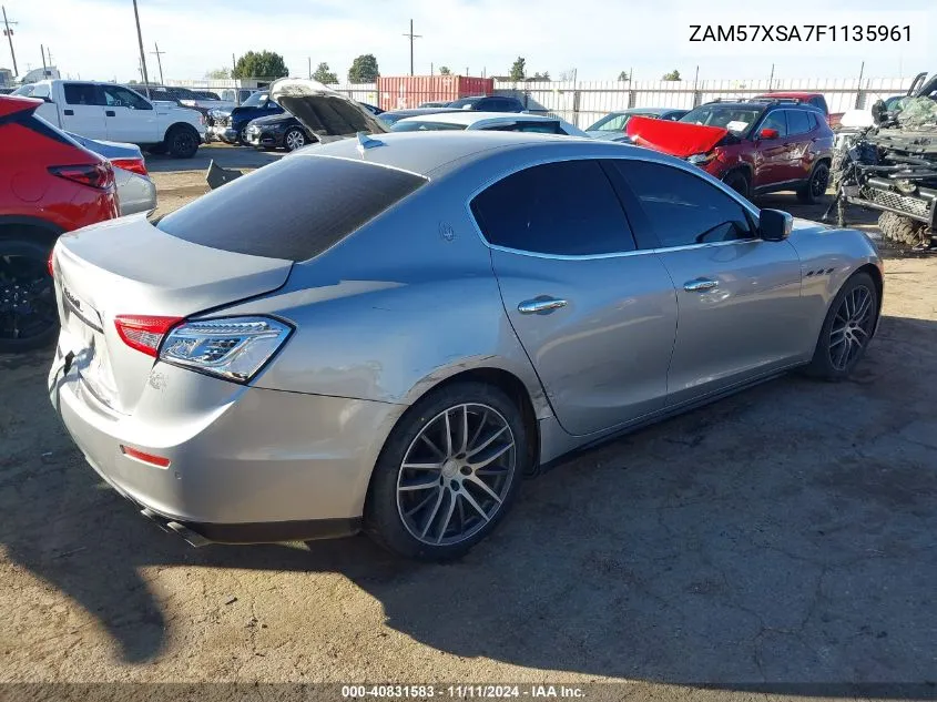 2015 Maserati Ghibli VIN: ZAM57XSA7F1135961 Lot: 40831583