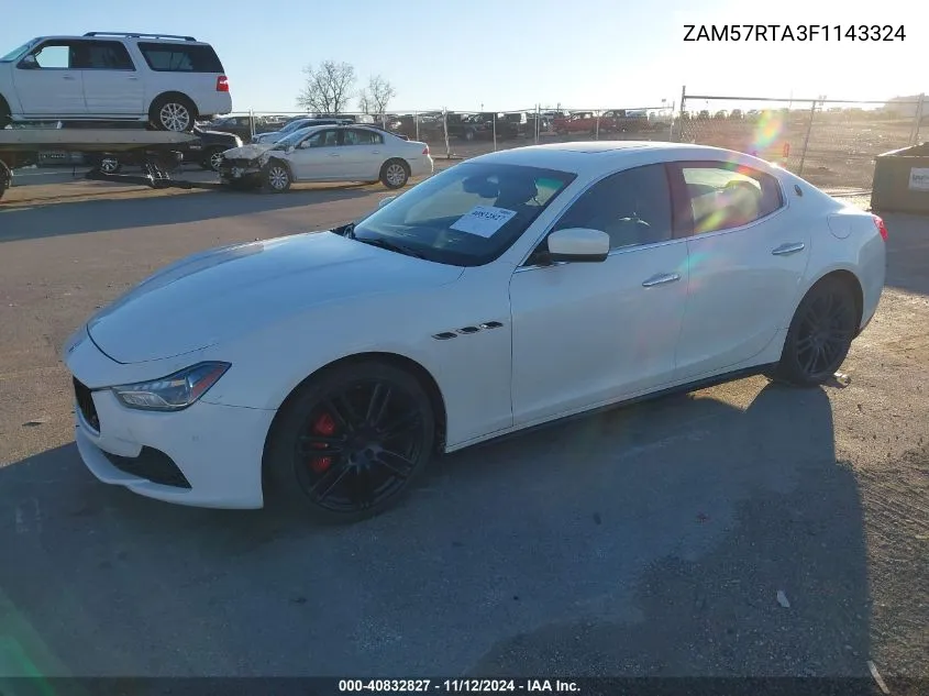 2015 Maserati Ghibli S Q4 VIN: ZAM57RTA3F1143324 Lot: 40832827