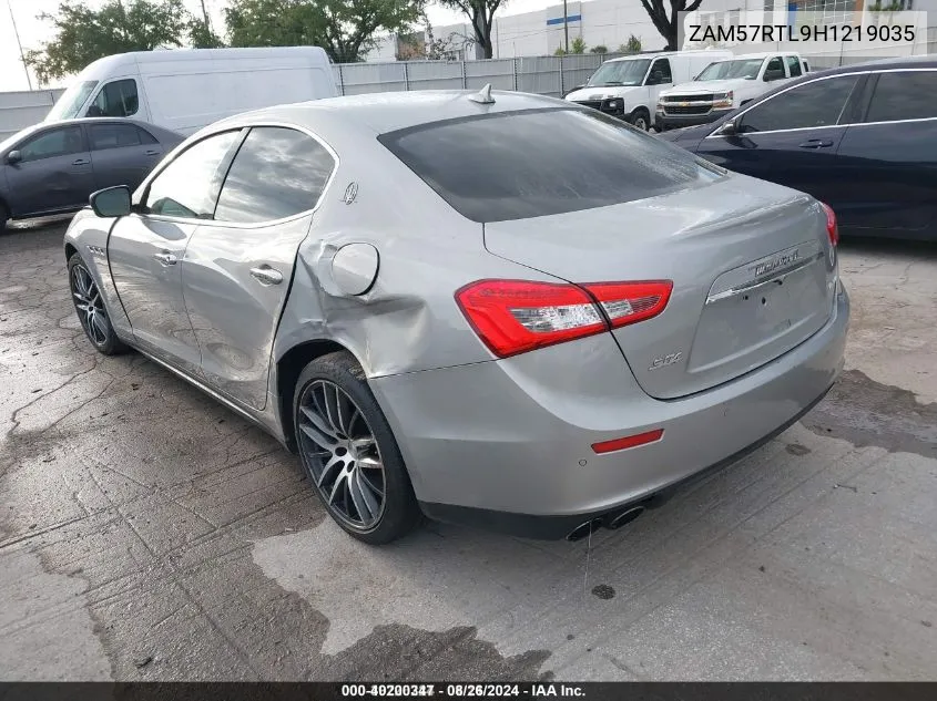 2017 Maserati Ghibli S Q4 VIN: ZAM57RTL9H1219035 Lot: 40200347