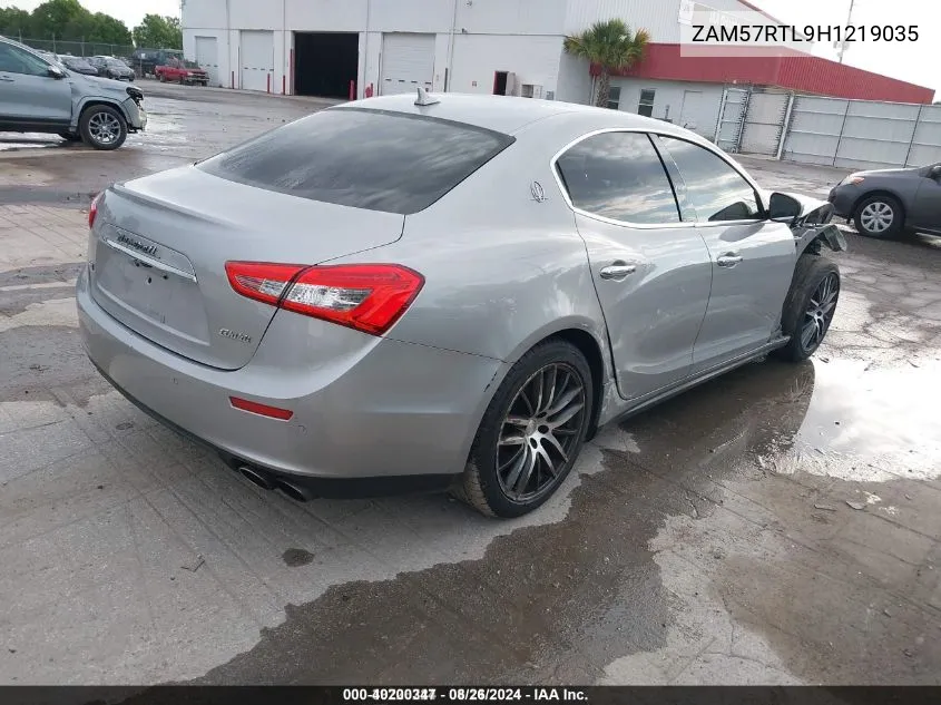 2017 Maserati Ghibli S Q4 VIN: ZAM57RTL9H1219035 Lot: 40200347