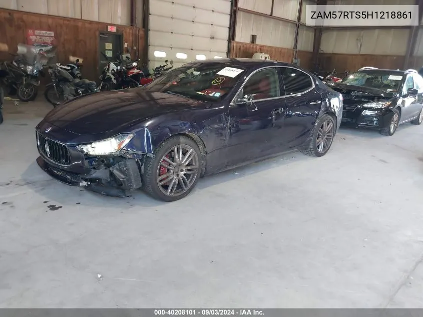 2017 Maserati Ghibli S Q4 VIN: ZAM57RTS5H1218861 Lot: 40208101