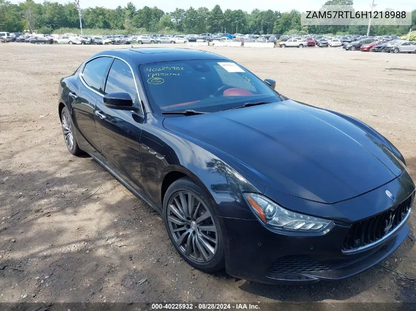 2017 Maserati Ghibli S Q4 VIN: ZAM57RTL6H1218988 Lot: 40225932