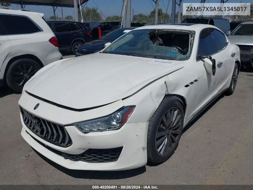 2020 Maserati Ghibli VIN: ZAM57XSA5L1345017 Lot: 40200491