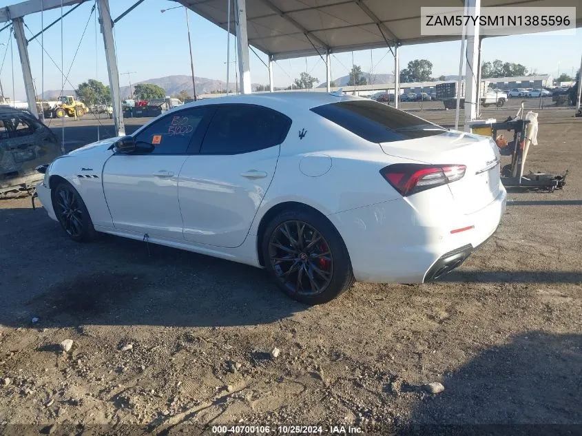 2022 Maserati Ghibli Modena VIN: ZAM57YSM1N1385596 Lot: 40700106