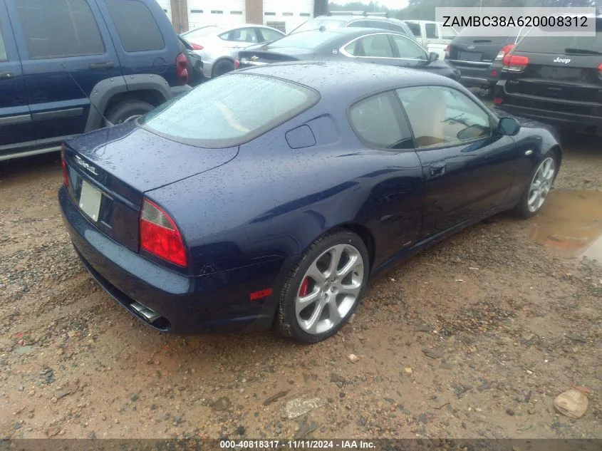 2002 Maserati Coupe VIN: ZAMBC38A620008312 Lot: 40818317