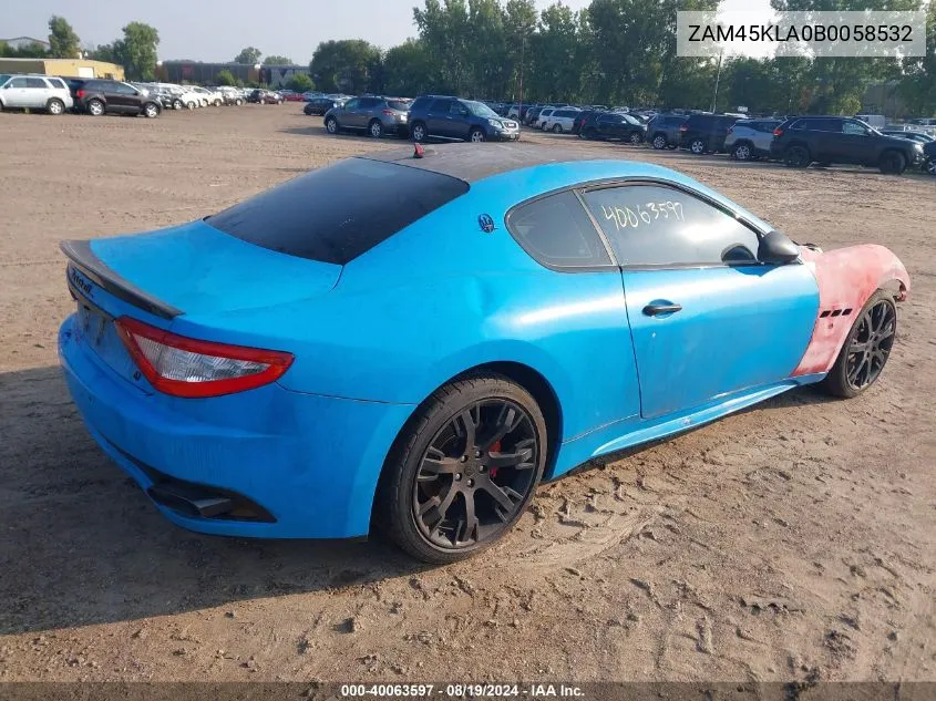 ZAM45KLA0B0058532 2011 Maserati Granturismo S Automatic