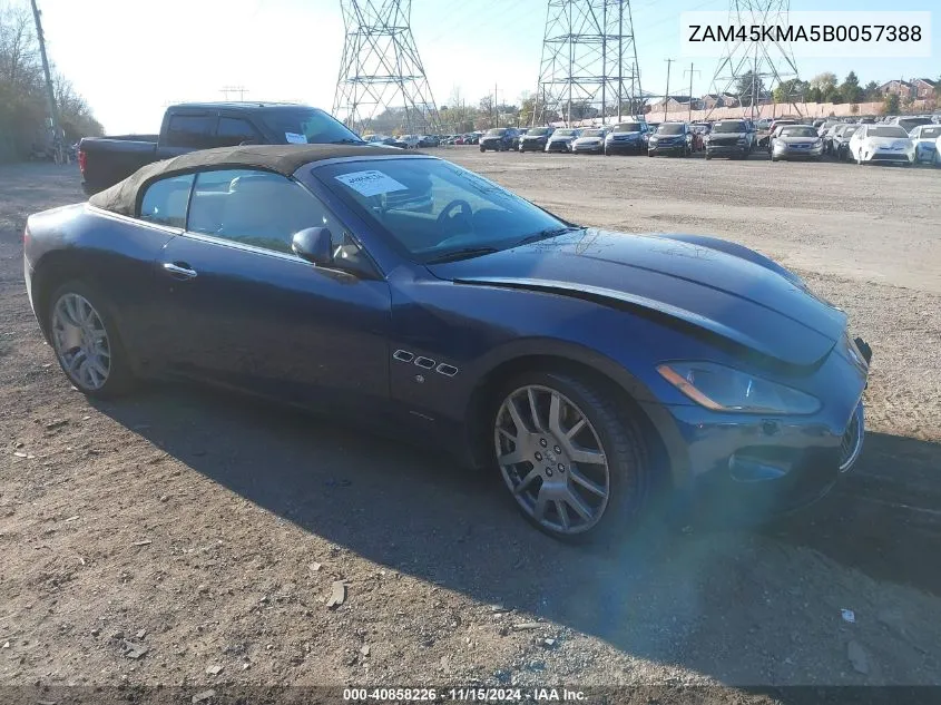 2011 Maserati Granturismo VIN: ZAM45KMA5B0057388 Lot: 40858226