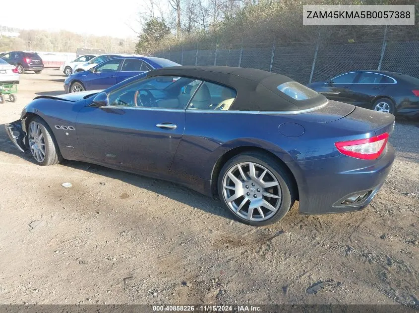 2011 Maserati Granturismo VIN: ZAM45KMA5B0057388 Lot: 40858226